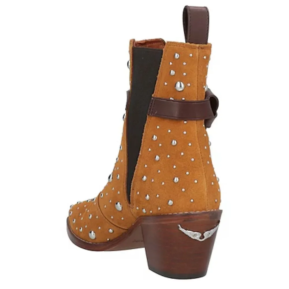 Zadig & Voltaire Tyler Cecilia Suede Dream Studs ankle boots New size 37